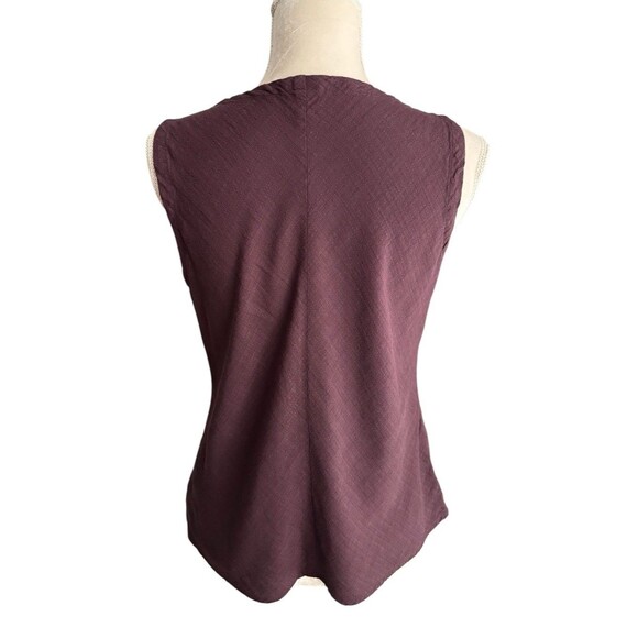Eileen Fisher Sleeveless Linen Blend Top Women's Size Medium Eggplant Textured - Picture 3 of 14